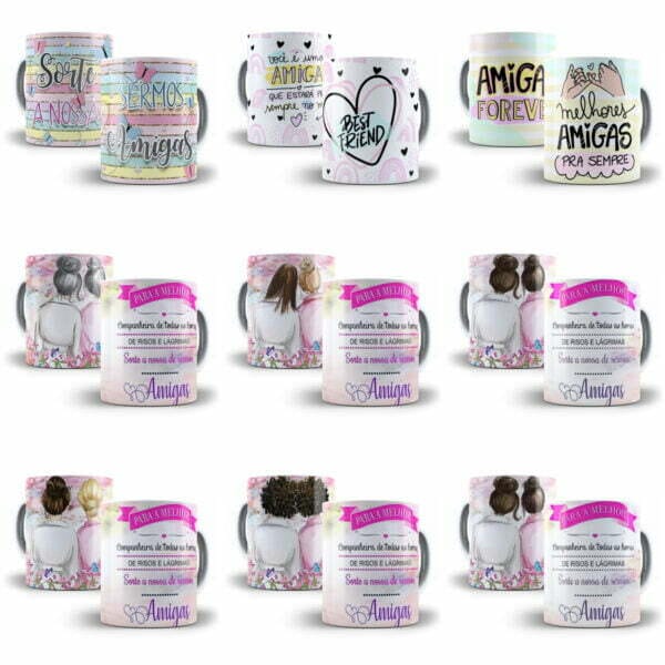 100 Artes Caneca Dia do Amigo Amizade Sublimação Png