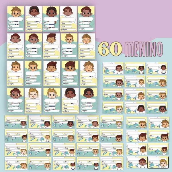 120 Adesivos Escolares - Arquivo Digital
