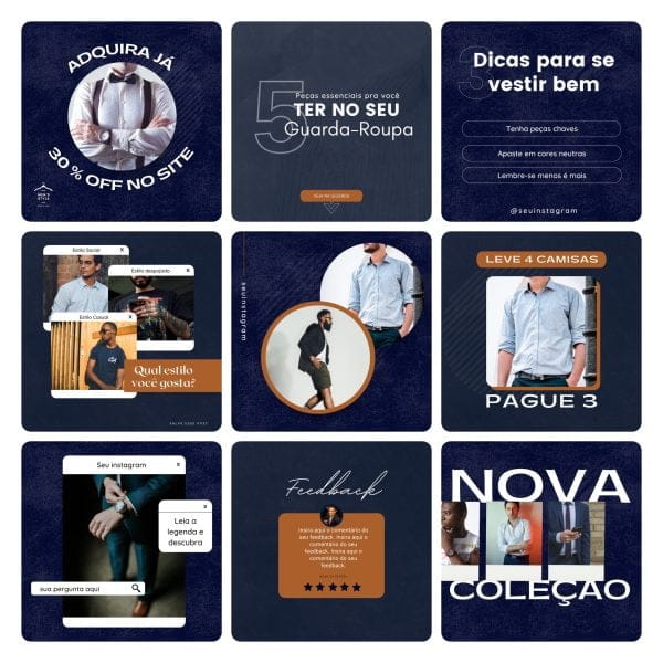 Modelos Canva Moda Masculina 30 Templates Editáveis + Bônus - Imagem 2