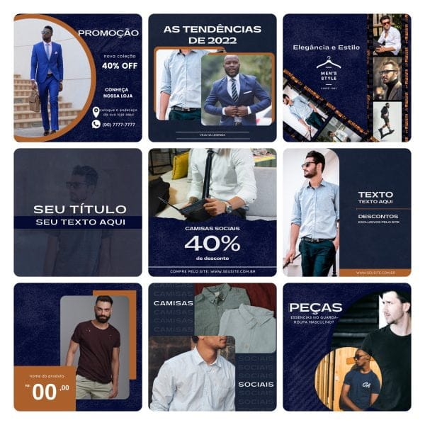 Modelos Canva Moda Masculina 30 Templates Editáveis + Bônus - Imagem 3
