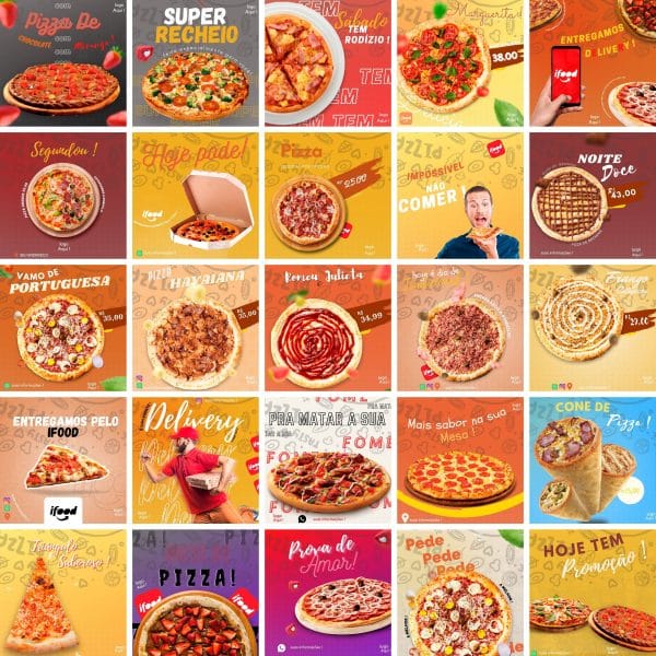 Modelos Canva Pizzaria Pizza 3.0 50 Templates Editáveis + Bônus - Imagem 2