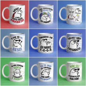 18 Artes Caneca Flork Super Pai Editável Em Corel Sublimação