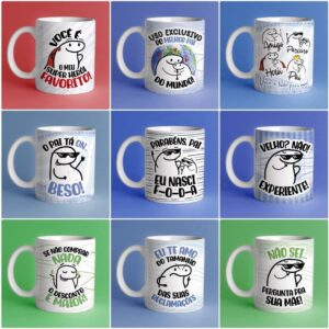 18 Artes Caneca Flork Super Pai Editável Em Corel Sublimação