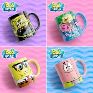 14 Artes Estampas Caneca Bob Esponja Editável Em Photoshop