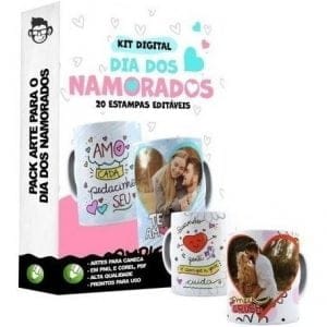 20 Artes Dia Dos Namorados P3 Sublimação Editável Corel