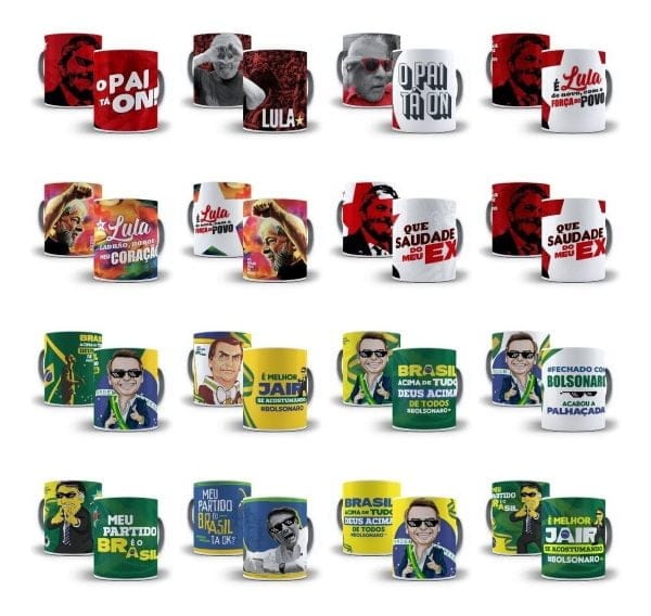 36 Estampas Sublimação Caneca Lula Bolsonaro Eleições 2022