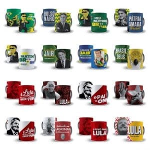 36 Estampas Sublimação Caneca Lula Bolsonaro Eleições 2022