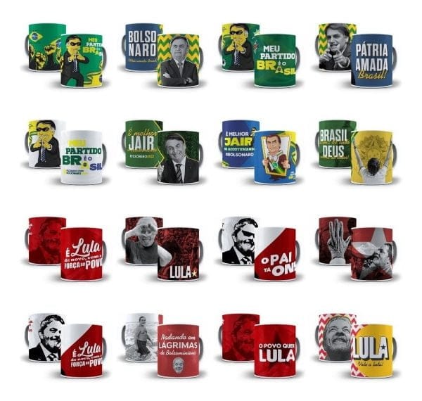 36 Estampas Sublimação Caneca Lula Bolsonaro Eleições 2022