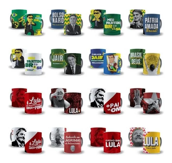 36 Estampas Sublimação Caneca Lula Bolsonaro Eleições 2022