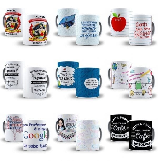 500 Artes Caneca Dia Dos Professores Sublimação Cdr Jpg Png