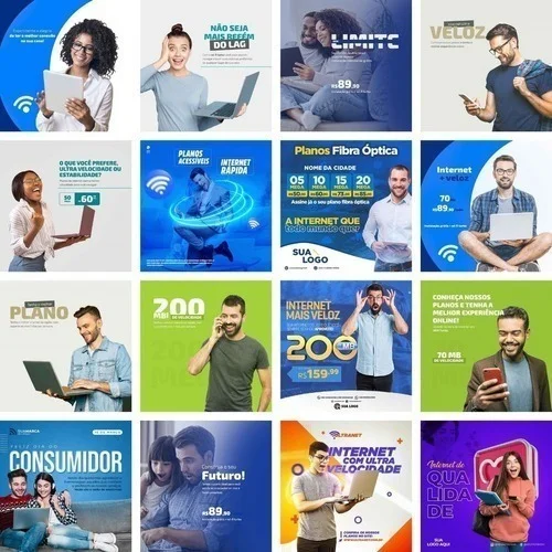 70 Artes Mídias Sociais Provedor De Internet 4 Editável Psd