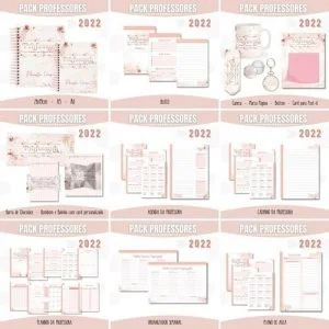 Arquivo Digital Agenda Professora Floral Rosé Gold 2022