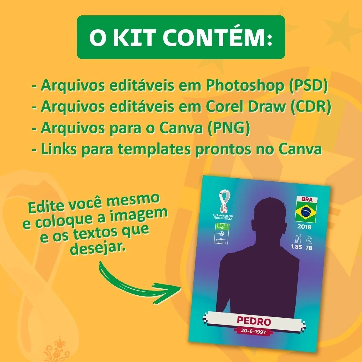 Arte Figurinha Da Copa 2022 Editável - Arquivo Digital 2 Arte Figurinha Da Copa 2022 Editável - Arquivo Digital
