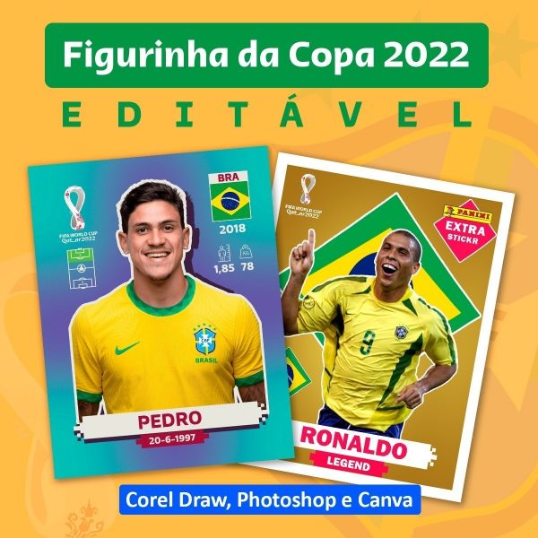 Arte Figurinha Da Copa 2022 Editável - Arquivo Digital