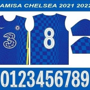 Arte Vetor Camisa Chelsea I 2021-2022 Em Corel Cdr