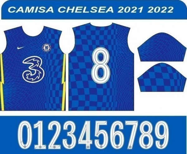 Arte Vetor Camisa Chelsea I 2021-2022 Em Corel Cdr