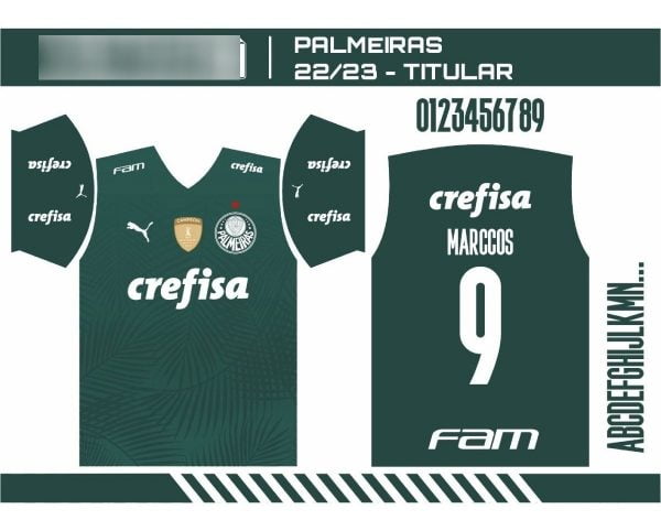 Arte Vetor Camisa Palmeiras 1 Titular 2022-2023 Cdr Corel