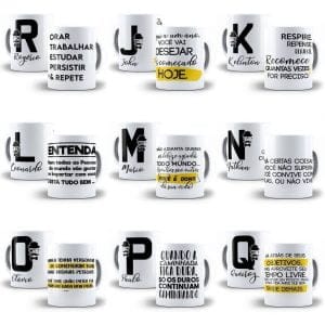 Artes Caneca Alfabeto Masculino Frases Nomes Corel Cdr