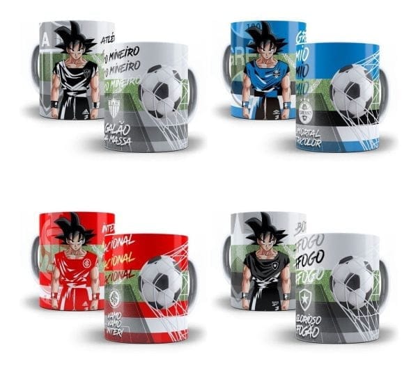 Artes Caneca Times Brasil Dragon Ball Goku Sublimação Jpg
