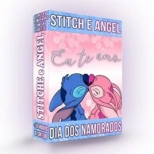 Artes Para Canecas Dia Dos Namorados Stitch E Angel +bônus 14 Artes Para Canecas Dia Dos Namorados Stitch E Angel +bônus