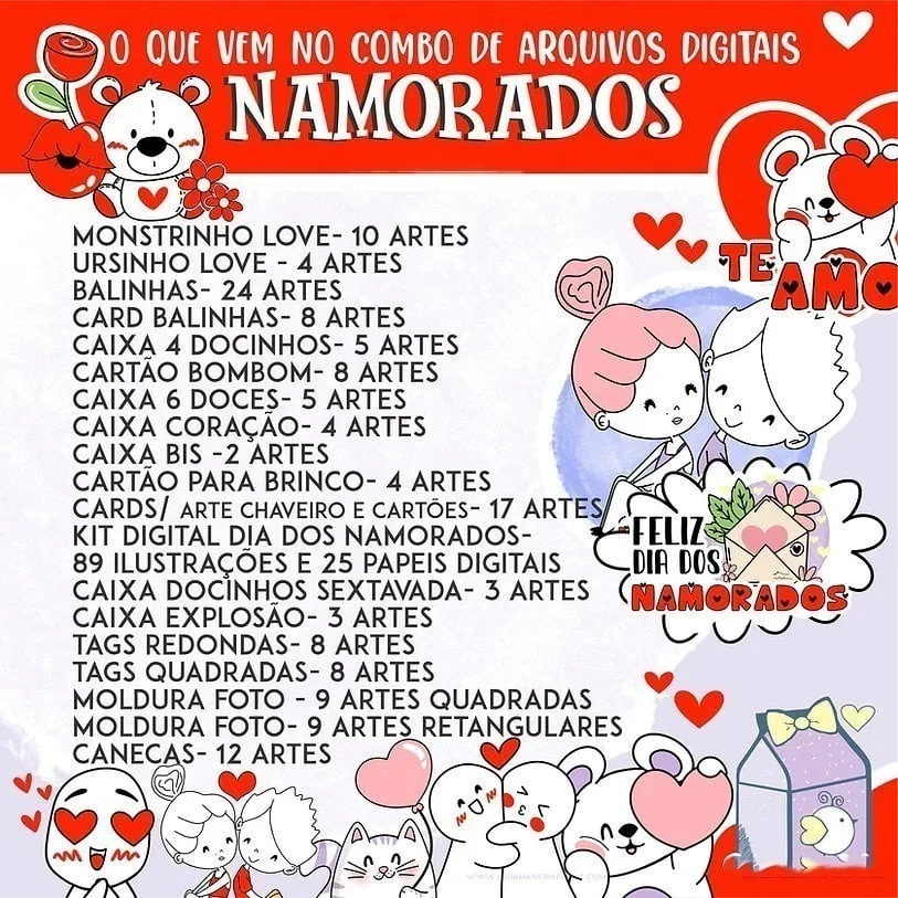 Combo Dia Dos Namorados Arquivos Digitais Embalagem Caixa 2 Combo Dia Dos Namorados Arquivos Digitais Embalagem Caixa