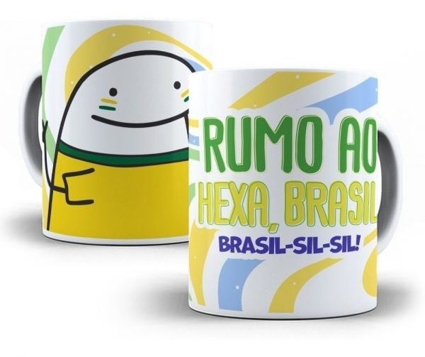 Combo Estampas Caneca Brasil Hexa Copa Do Mundo Qatar 2022