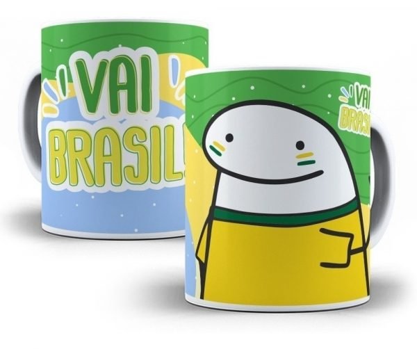 Combo Estampas Caneca Brasil Hexa Copa Do Mundo Qatar 2022