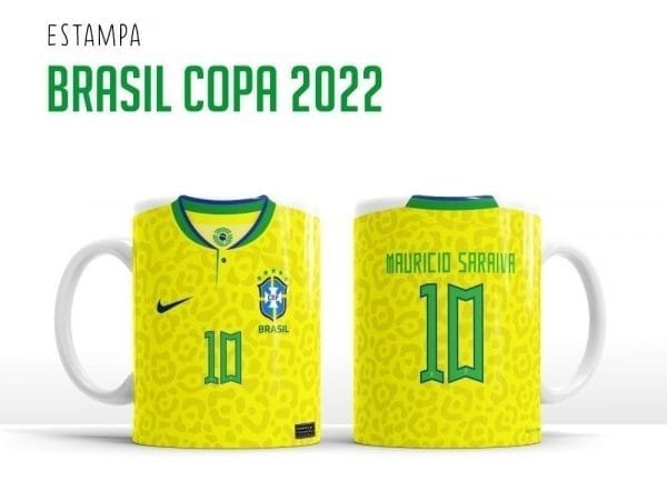 Estampas Caneca Copa Do Mundo 2022 Seleção Time Brasil