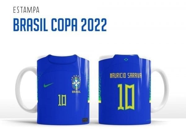 Estampas Caneca Copa Do Mundo 2022 Seleção Time Brasil