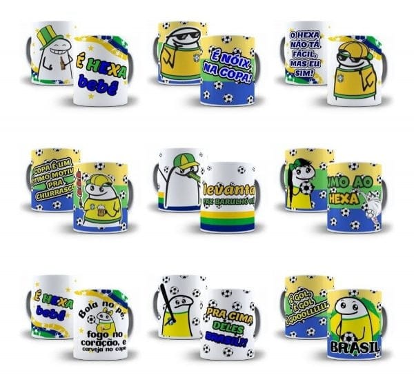 Estampas Caneca Flork Seleção Brasil Copa Do Mundo Jpg Png