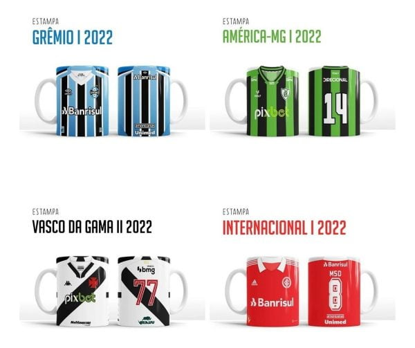 Estampas Caneca Times Brasileiros Brasileirão 2022 Em Corel