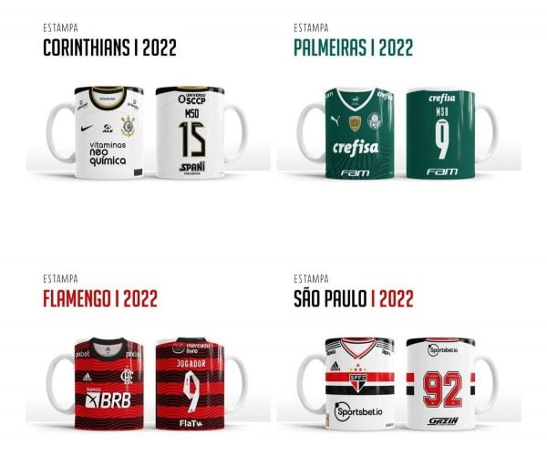 Estampas Caneca Times Brasileiros Brasileirão 2022 Em Corel
