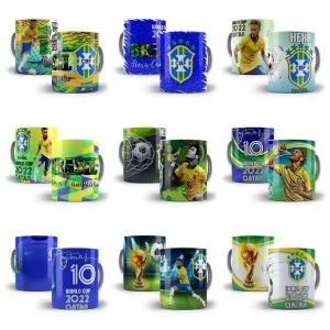 Estampas Editáveis Caneca Photoshop E Corel Copa Qatar 2022