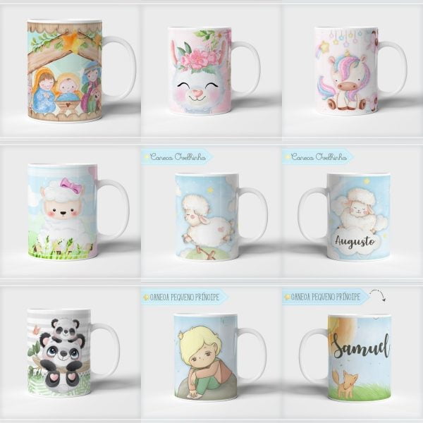 Estampas Fofas Caneca Criança Recém Nascidos Em Corel Cdr