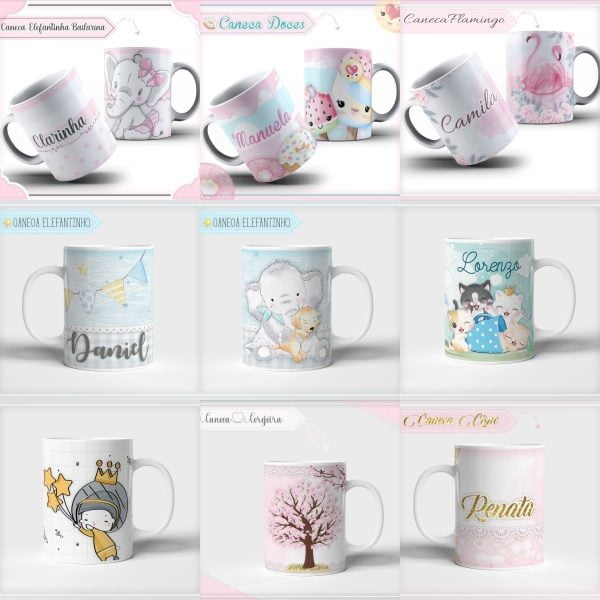 Estampas Fofas Caneca Criança Recém Nascidos Em Corel Cdr