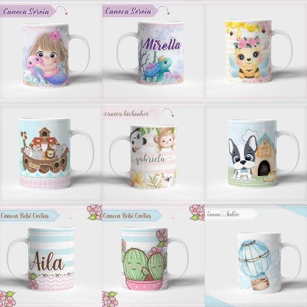 Estampas Fofas Caneca Criança Recém Nascidos Em Corel Cdr