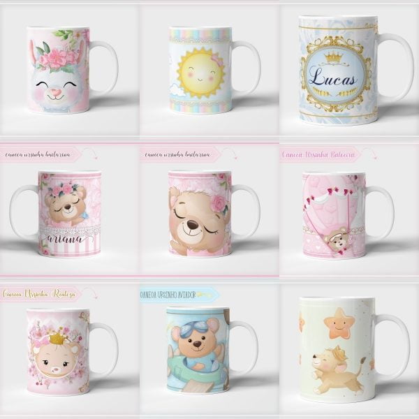 Estampas Fofas Caneca Criança Recém Nascidos Em Corel Cdr