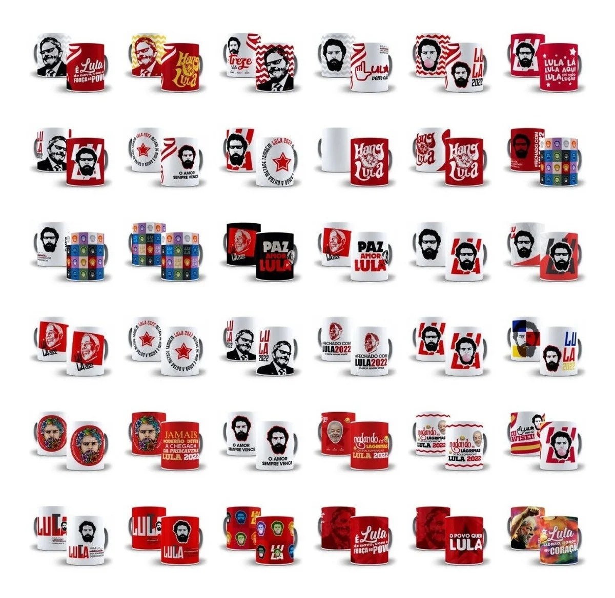 Estampas Sublimação Caneca Eleições 2022 Ciro Lula Bolsonaro