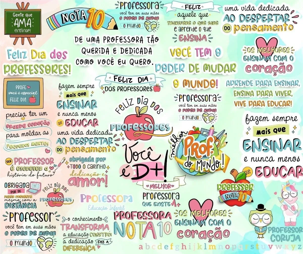 Ilustrações Dia Dos Professores Frases Magistério Em Png