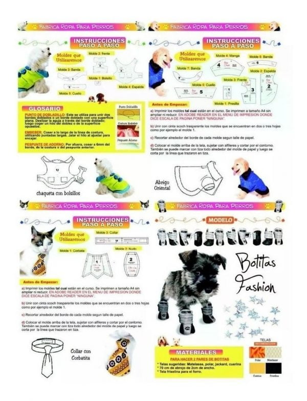 Kit 26 Moldes Pet Cães E Gatos Roupas + Modelagem Cirúrgica