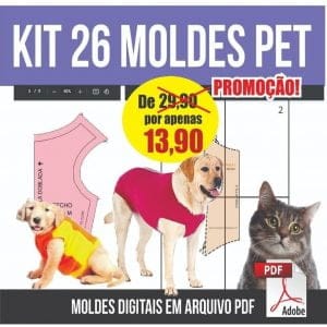 Kit 26 Moldes Pet Cães E Gatos Roupas + Modelagem Cirúrgica