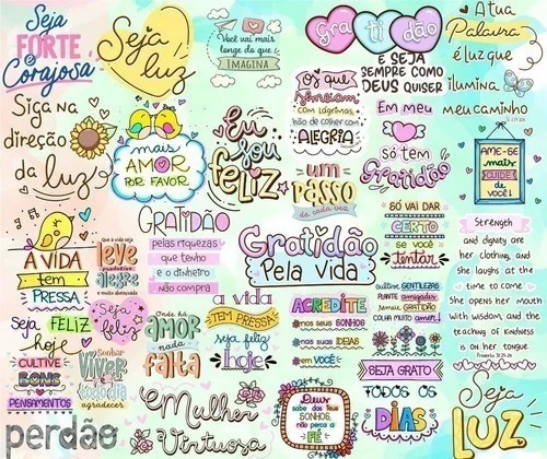 Kit Arquivo Lettering Frases Motivacional Incentivo Png