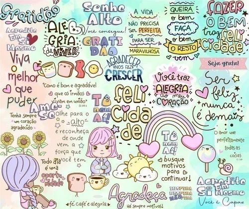 Kit Arquivo Lettering Frases Motivacional Incentivo Png