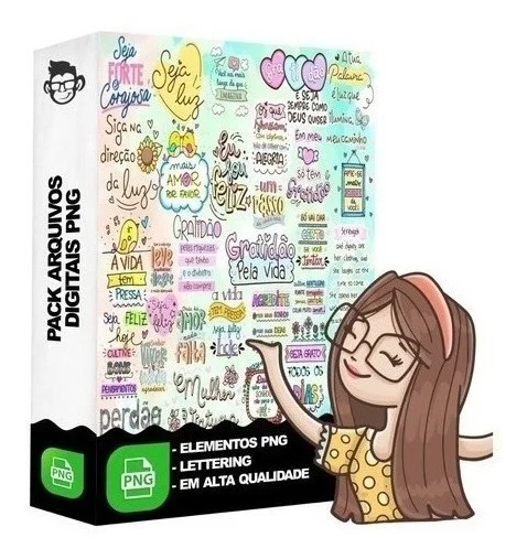 Kit Arquivo Lettering Frases Motivacional Incentivo Png