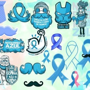 Kit Arquivo Lettering Frases Novembro Azul Homens Png