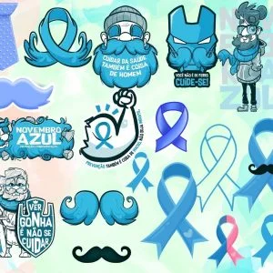 Kit Arquivo Lettering Frases Novembro Azul Homens Png