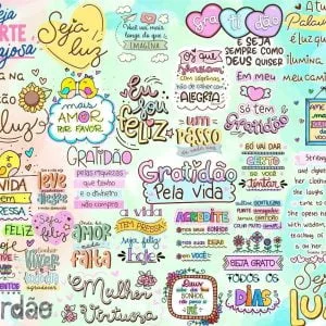 Kit Arquivos Lettering Frases Motivação Incentivo Força Fé