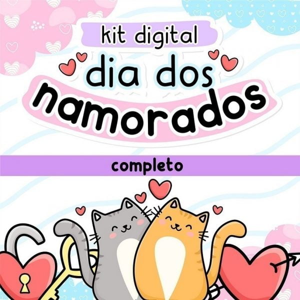 Kit Digital Dia Dos Namorados Caneca Balinha Ilustrações Tag