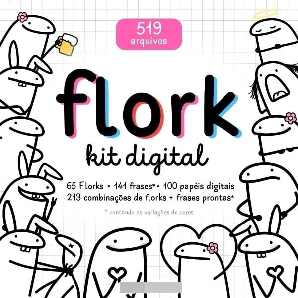 Kit Digital Flork Bento Cake Meme Frases Png Ilustrações