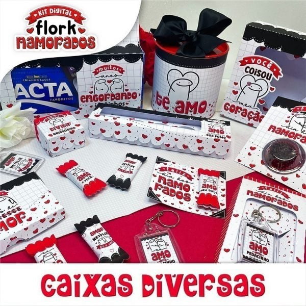 Kit Digital Flork Dias Dos Namorados Imprimir Personalizados